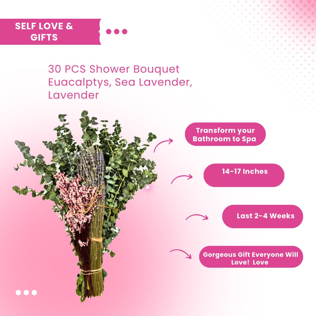 Lavender and eucalyptus shower bouquet, a preserved flower gift for her
