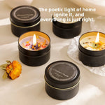 Dried flower crystal soy wax scented candle