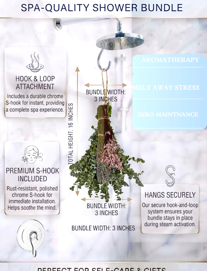 Preserved Lavender &amp; Eucalyptus Shower Bouquet | Spa Gift for Her