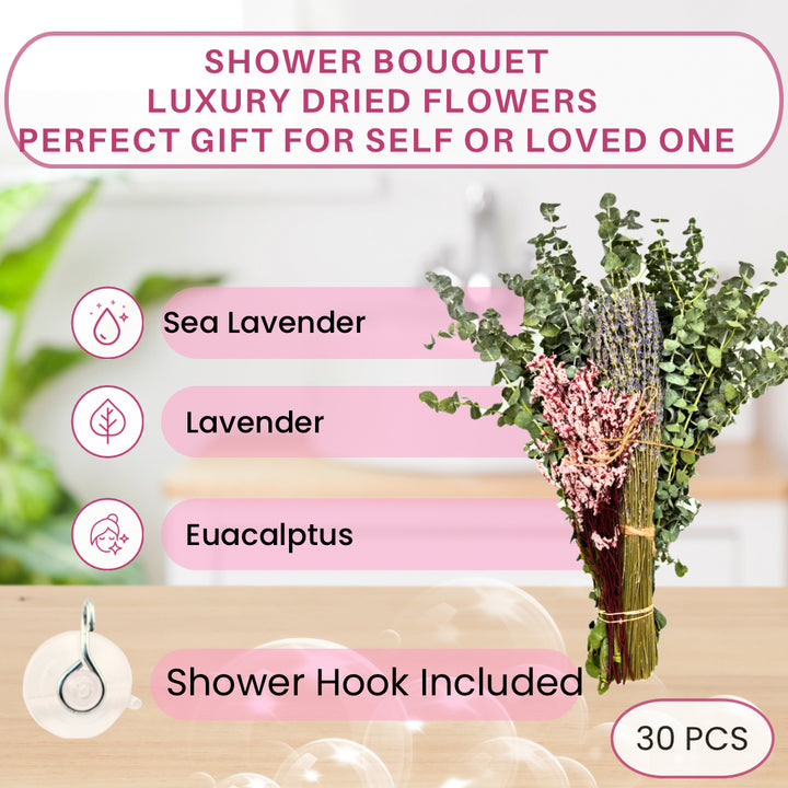 Preserved Lavender &amp; Eucalyptus Shower Bouquet | Spa Gift for Her