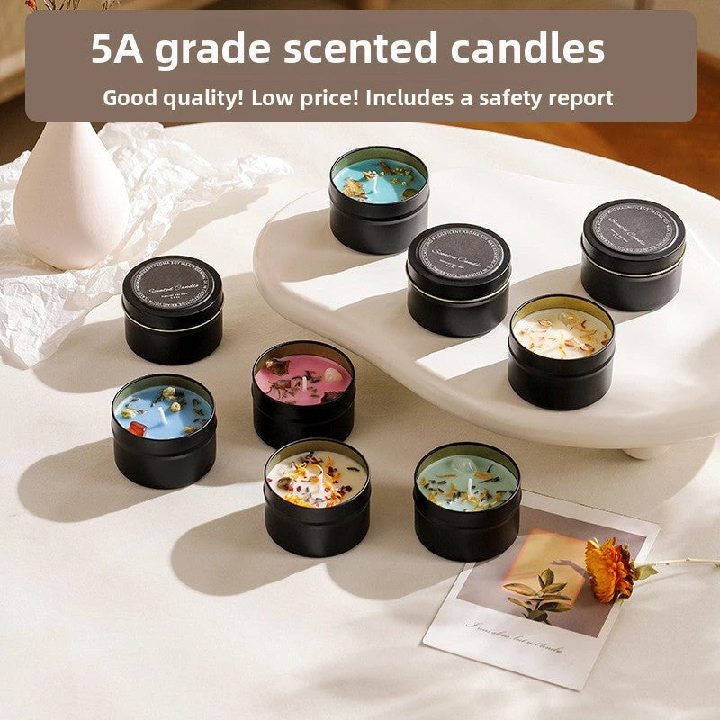 Dried flower crystal soy wax scented candle
